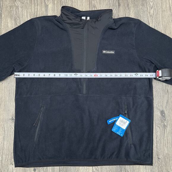 Columbia 1/2 Fleece Sweater Size 2XL Mens Black Sequoia Grove $60 - Picture 5 of 16
